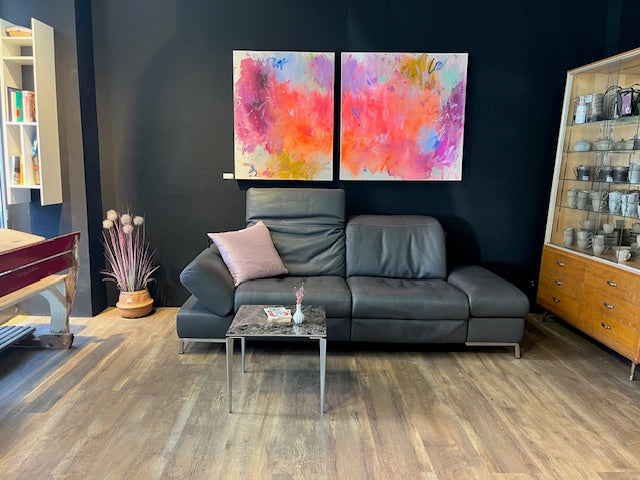 Himolla - Sofa - 1510 Planopoly - Leder grau - sofort verfügbar