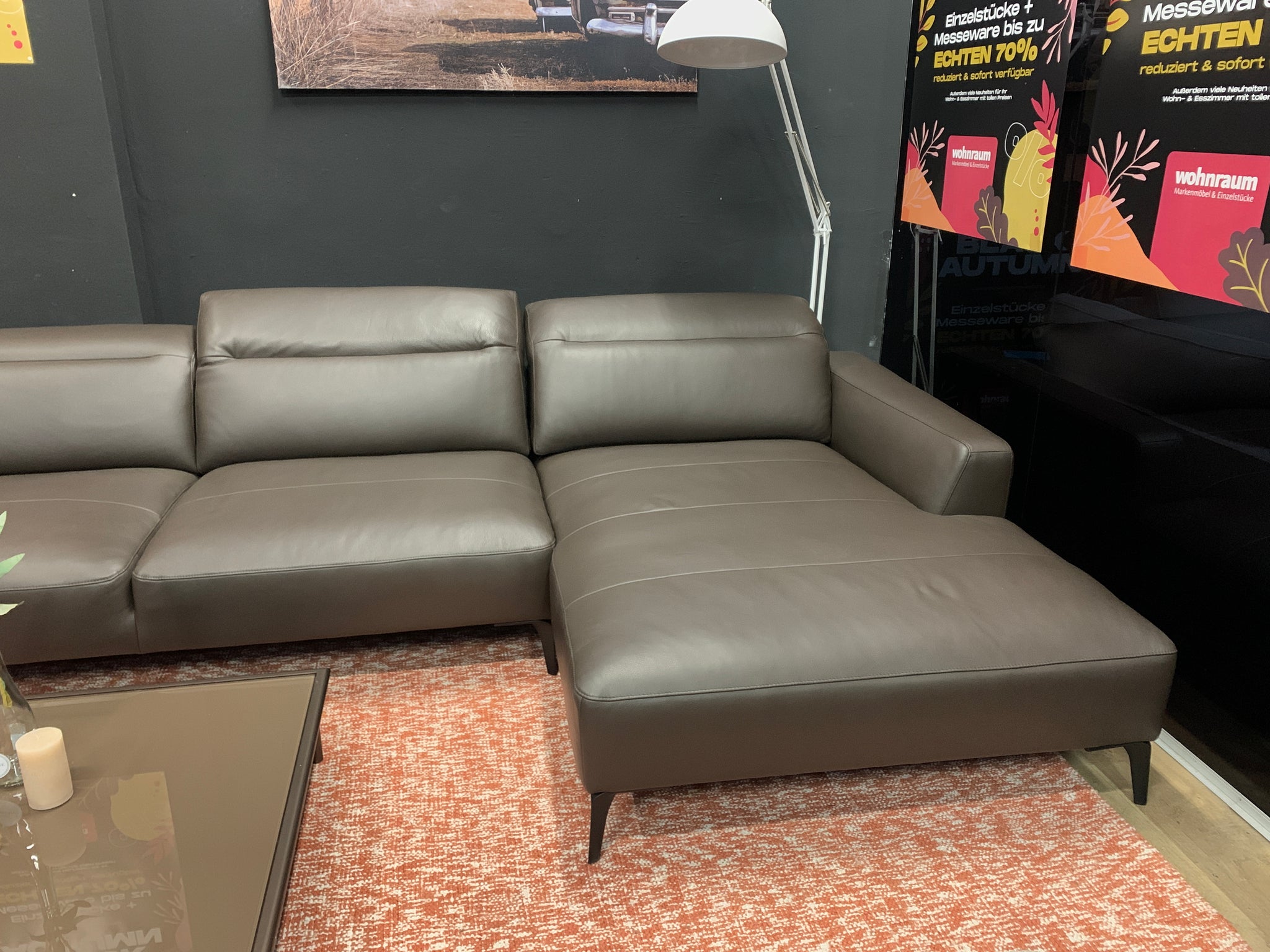 Flexlux - Sofa - Salino -Leder Braun - Sofort verfügbar