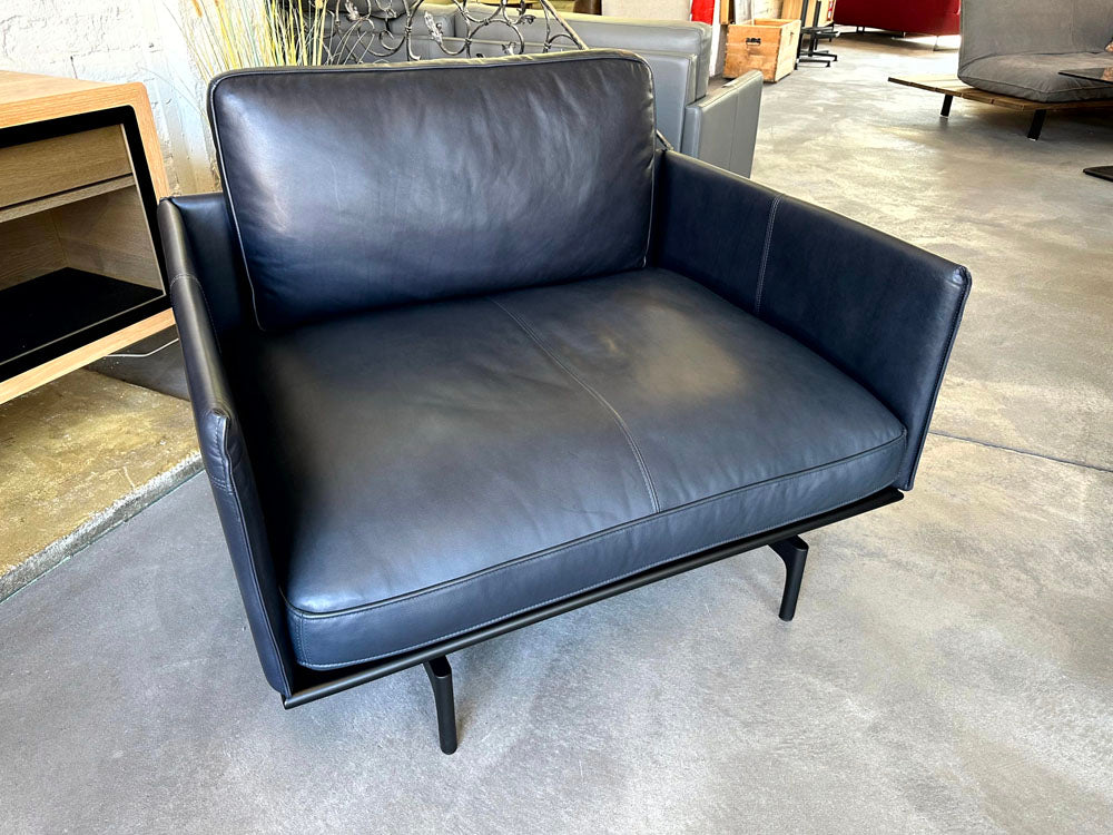 Rolf Benz - Sessel - RB 536 LIV - Leder schwarzblau - sofort verfügbar
