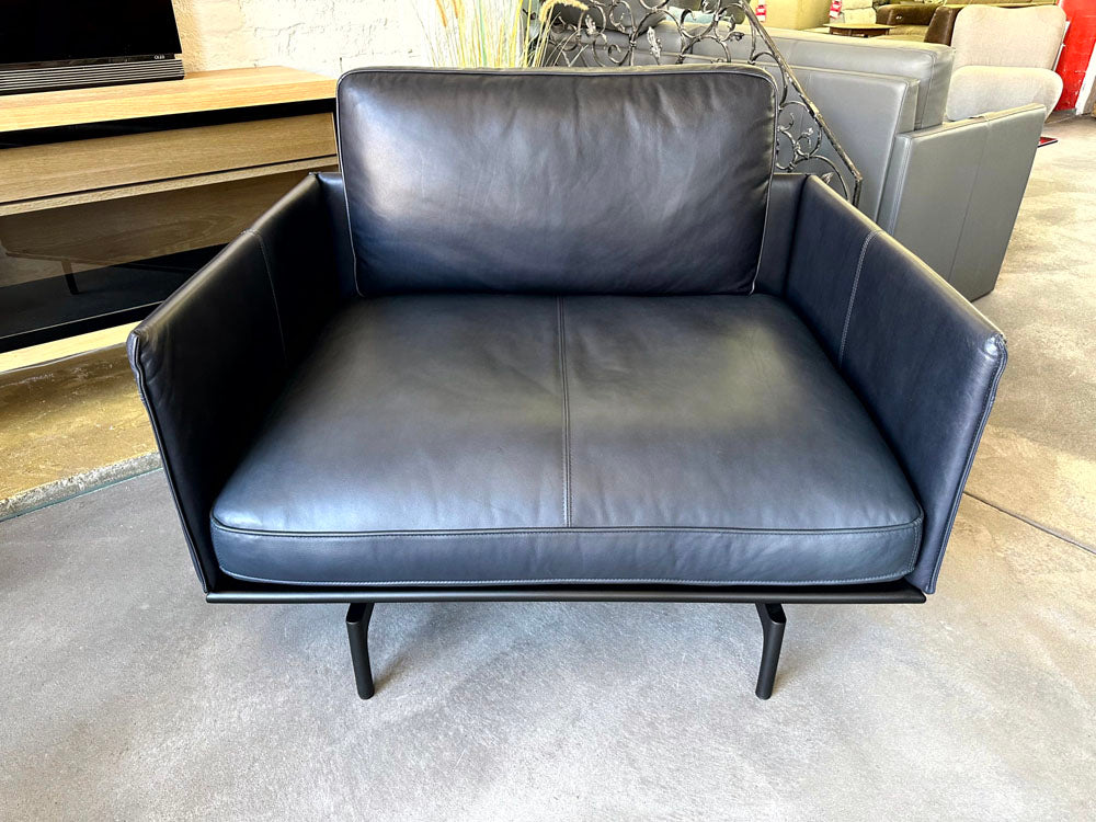 Rolf Benz - Sessel - RB 536 LIV - Leder schwarzblau - sofort verfügbar
